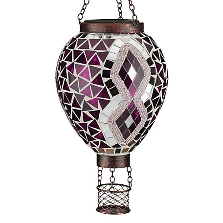 Regal Art & Gift Mosaic Hot Air Balloon Solar Lantern - Purple