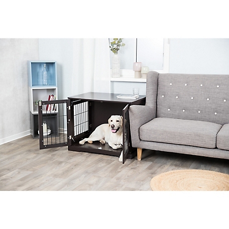 TRIXIE Furniture Style Dog Crate, Indoor Kennel, Pet Home, End Table Or Nightstand with 2-Doors