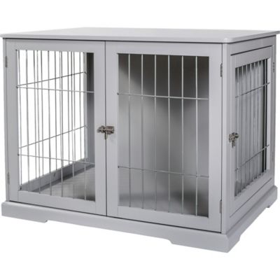 TRIXIE Furniture Style Dog Crate, Indoor Kennel, Pet Home, End Table Or Nightstand with 2-Doors