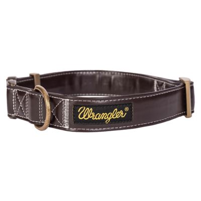Image showing  Leather-Look Dog Collar with Gold Buckle