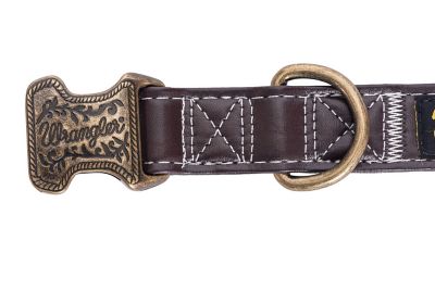 Image showing  Leather-Look Dog Collar with Gold Buckle