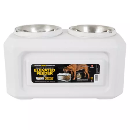 Gamma2 Gamma 12-Cup Raised Storage Dog Feeder Set with 2 Bowls Elevated Bowls