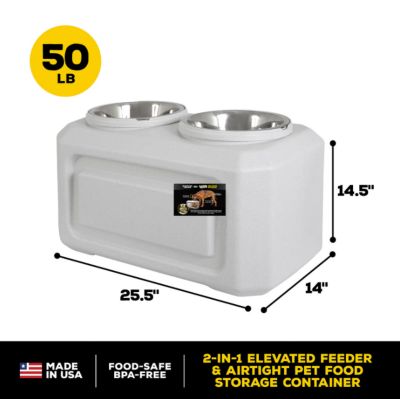 Image showing 8 th Gamma2 12-Cup Gamma Elevated Storage Dog Feeder Set with 2 Bowls