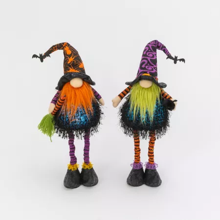 GIL 25.5 in Halloween decoration of scary lighted plush standing gnomes 2 pieces. Indoor Standing Halloween Decor