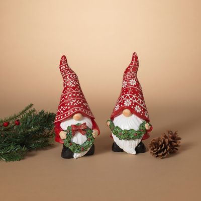GIL Whimsical Christmas Holiday Gnome Figurines Decor, Set of 2
