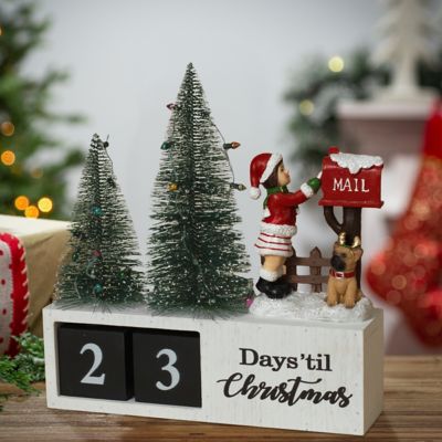 GIL 9 in. Wood and Resin Holiday Countdown Calendar