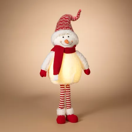 GIL Holiday Lighted Standing Snowman Figurine Battery Operated Christmas Kitchen & Tabletop Decor