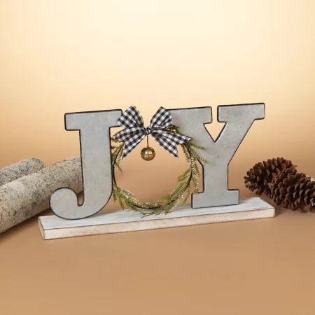 GIL Farmhouse Joy Wood and Metal Christmas Ornament Sign Christmas Kitchen & Tabletop Decor