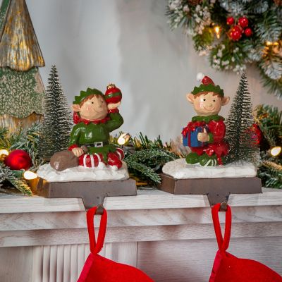 GIL Whimsical Christmas Elf Holiday Stocking Holders, Set of 2