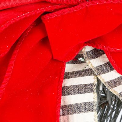 Image showing  24 in. Snowy Pine Christmas Wreath with Red Berries Cone and Red Bow