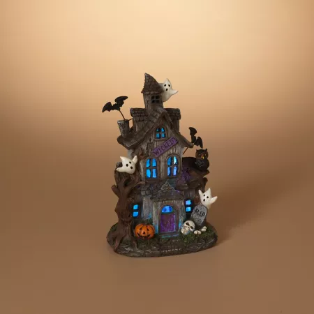 GIL Lighted Spooky Haunted Halloween House Battery Operated Garden Art & Statues