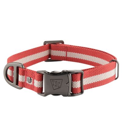 Tractor Supply Medium Retro Stripe Dog Collar, Red