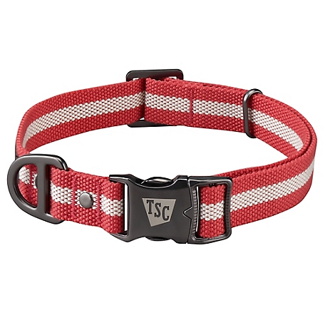 Tractor Supply Medium Retro Stripe Dog Collar, Red