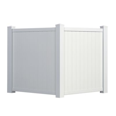 Outdoor Essentials Somerset 5 ft. x 4 ft. White Vinyl Privacy Corner Accent Fence Panel, 175848