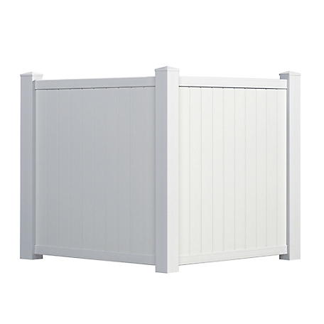 Outdoor Essentials Somerset 5 ft. x 4 ft. White Vinyl Privacy Corner Accent Fence Panel