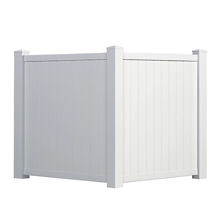 Outdoor Essentials Somerset 5 ft. x 4 ft. White Vinyl Privacy Corner Accent Fence Panel