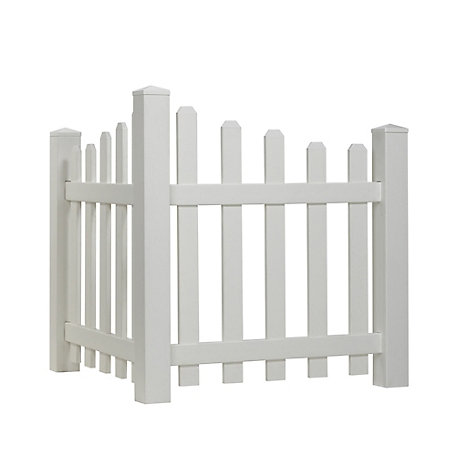 Outdoor Essentials Glendale 4 ft. x 3 ft. White Vinyl Scalloped Dog-Ear Picket Accent Fence Panel, 175845
