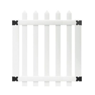 Outdoor Essentials Glendale 4 ft. x 42 in. White Vinyl Pointed Spaced Picket Gate, 511033 Solid Vinyl Gate worth the price