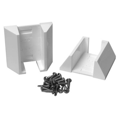 Outdoor Essentials Adjustable White Vinyl Fence Bracket Kit (2 Pack), 281270