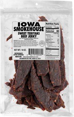 Iowa Smokehouse Beef Jerky Sweet Teriyaki, 10 oz., IS-10JST