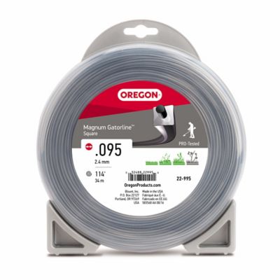 Oregon Magnum Gatorline Square Trimmer Line, .095 in. By 114 ft., Fits Echo, Stihl, Husqvarna, Ryobi, Troy Bilt, 22-995