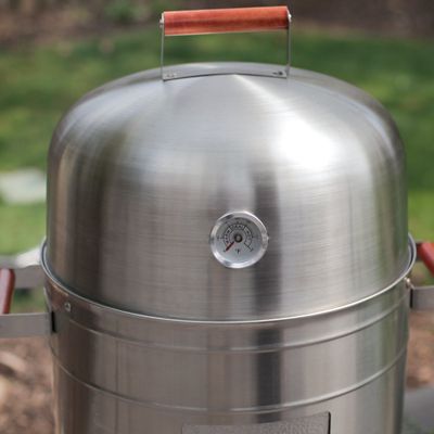 Image showing 8 th Americana 351 sq. in. Stainless Steel Charcoal Water Smoker