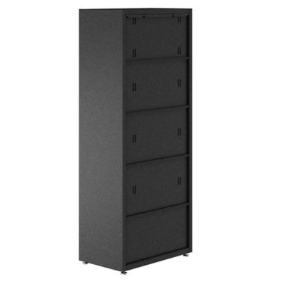 Image showing 5 th Manhattan Comfort 74.8 in. Fortress Textured Metal Garage Cabinet with 4 Adjustable Shelves, Gray