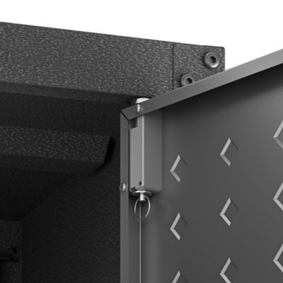 Image showing 8 th Manhattan Comfort 74.8 in. Fortress Textured Metal Garage Cabinet with 4 Adjustable Shelves, Gray