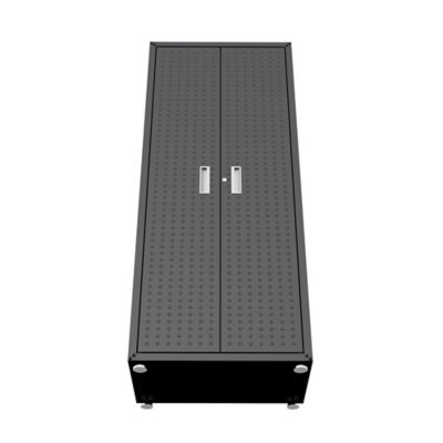 Image showing 7 th Manhattan Comfort Fortress Textured Metal Garage Cabinet with 4 Adjustable Shelves, Charcoal