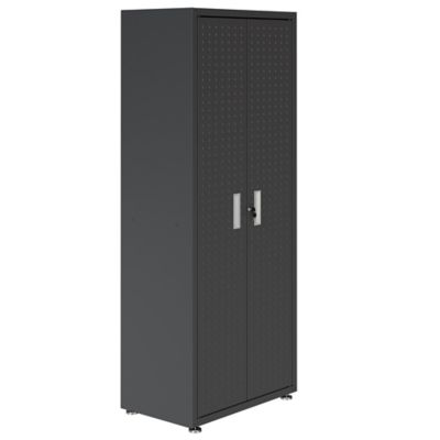 Image showing 8 th Manhattan Comfort Fortress Textured Metal Garage Cabinet with 4 Adjustable Shelves, Charcoal