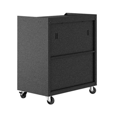 Image showing  31.5 in. Fortress Textured Metal Garage Mobile Cabinet with 2 Adjustable Shelves, Gray