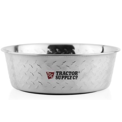 Tractor Supply Diamond Plate Non-Skid Bottom Stainless Steel Pet Bowl, 5 qt.