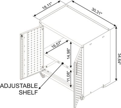 Image showing  31.5 in. Fortress Textured Metal Garage Mobile Cabinet with 2 Adjustable Shelves, White