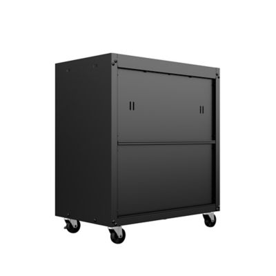 Image showing  31.5 in. Fortress Textured Metal Garage Mobile Chest with 3 Full Extension Drawers, Charcoal