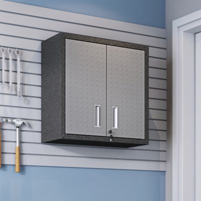 Image showing  Fortress 30 in. Floating Textured Metal Garage Cabinet with Adjustable Shelves, 5GMC