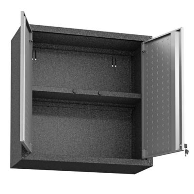 Image showing 7 th Manhattan Comfort Fortress 30 in. Floating Textured Metal Garage Cabinet with Adjustable Shelves, 5GMC