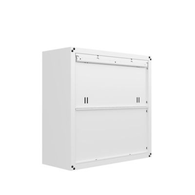 Image showing  Fortress 30 in. Floating Textured Metal Garage Cabinet with Adjustable Shelves, 5GMC-WH
