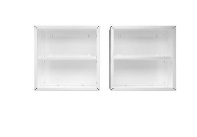 Image showing  Fortress 30 in. Floating Textured Metal Garage Cabinet with Adjustable Shelves, Set of 2, 2-5GMC-WH