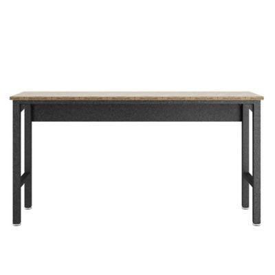 Image showing 5 th Manhattan Comfort Fortress Garage Table in Natural Wood and Steel, Gray