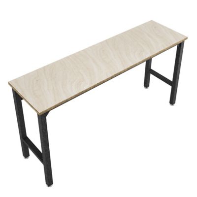 Image showing 7 th Manhattan Comfort Fortress Garage Table in Natural Wood and Steel, Gray