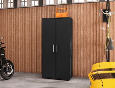 Image showing  73.43 in. Eiffel Modern Garage Cabinet with 4 Adjustable Shelves, Black