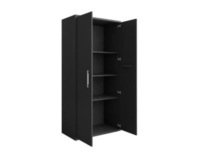 Image showing  Eiffel Modern Garage Cabinet with 4 Adjustable Shelves, Set of 3, Matte Black