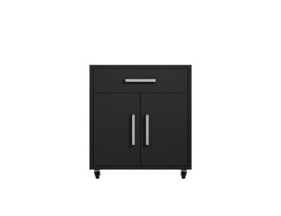 Manhattan Comfort 28.35 in. Eiffel Mobile Modern Garage Storage Cabinet with 1 Drawer, Black