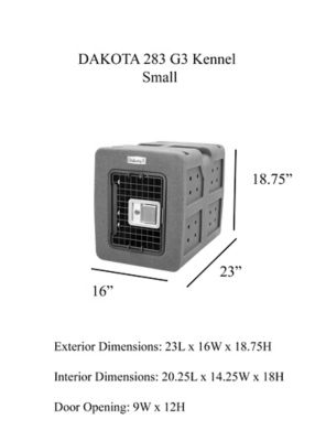 Image showing  G3 23 in. L x 16 in. W x 18.75 in. H Framed-Door Dog Kennel with Dakota Guard Antimicrobial, Dark Granite