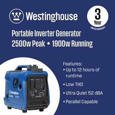 Image showing  2,550/1,900-Watt Gasoline Powered Portable Inverter Generator, Super Quiet, Lightweight, RV-Ready 30A Outlet
