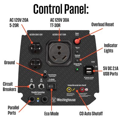 Image showing  2,550/1,900-Watt Gasoline Powered Portable Inverter Generator, Super Quiet, Lightweight, RV-Ready 30A Outlet