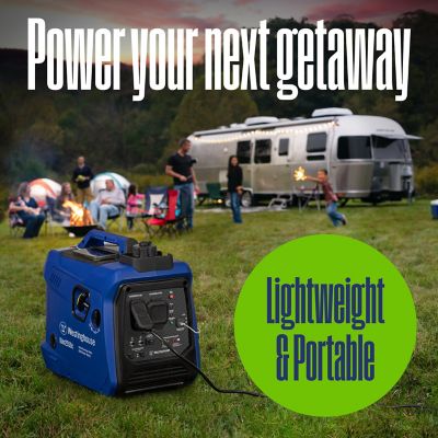 Image showing 8 th Westinghouse 2,550/1,900 W Gasoline Powered Portable Inverter Generator, Super Quiet, Lightweight, RV-Ready 30A Outlet
