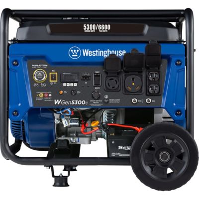 Image showing 9 th Westinghouse 6,600/5,300-Watt Gasoline Powered Home Backup Portable Generator, Remote Electric Start, CO Sensor