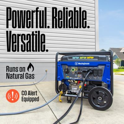 Image showing  12,500/9,500-Watt Tri-Fuel Portable Generator, CO Sensor, Gas/Propane/Natural Gas