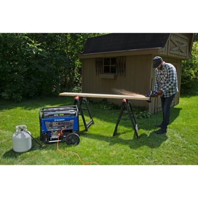 Image showing  9,500/7,500-Watt Dual-Fuel Home Backup Portable Generator, CO Sensor